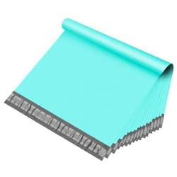 Fuxury 100 Pcs 12x15.5 Teal Poly Mailer Envelopes for Clothing/T-Shirt/Shirt, Embossed dots design Shipping Bags, Self-Adhesive Postal Bags