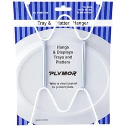 Plymor White Vinyl Finish Wall Mountable Tray and Platter Hanger, 8.25
