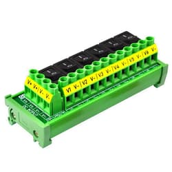 OONO DIN Rail Mount 6 Channel Rocker Switch DC Power Distribution Strip Module