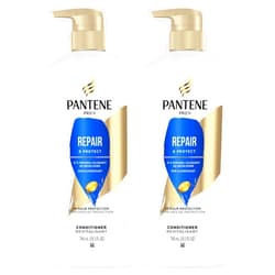 Pantene Conditioner Twin Pack with Hair Treatment, Repair & Protect for Damaged Hair, Safe for Color-Treated Hair
