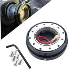 MASO Universal Steering Wheel Quick Release Hub Adapter Snap Off Boss Kit Slim High-Strength 6 Hole Racing Steering Wheel Hub Adapter for Modification(Black)