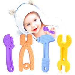 Owowong Baby Boy Toys - Baby Molar Teether Teething Toys 0-6 Months 6-12 - Soothe Babies Sore Gums Chew Toys - BPA Free Silicone - 4 Pack