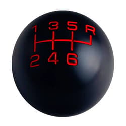 DEWHEL Black/Red Aluminum Shift Knob 6 Speed Short Throw Shifter M10X1.5 M12X1.25 M10X1.25 M8X1.25 Adapter Thread Reverse on Top Right