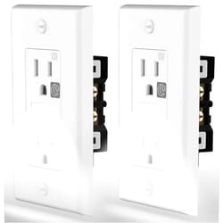 SOZULAMP Wall Outlet Receptacle with Night Light,Daylight LED Nightlight Electrical Outlets,Tamper Resistant(TR) Decorator Receptacle,125 V 15 Amp,2 Pole 3 Wire,White(2 Pack)