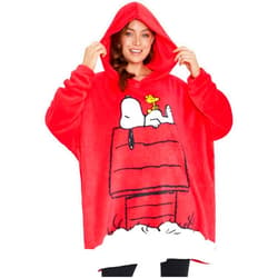 Peanuts Snoopy Hoodie Blanket Women Teens Oversized Fleece Poncho Wearable Blanket Sweatshirt Loungewear Gifts for Women