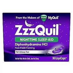 ZzzQuil Vicks Nighttime Sleep Supplement LiquiCaps, 96 ct 96 Count (Pack of 1)