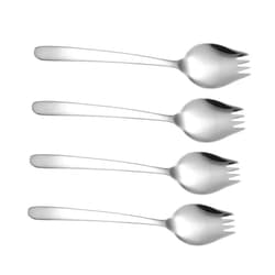 Zerodeko 4 Pcs 304 Stainless Steel Salad Fork Spoon Set Practical Food Picks & Dinner Spoons for Appetizers Mirror Polished Dishwasher Safe Ideal for Home & Restaurant Use