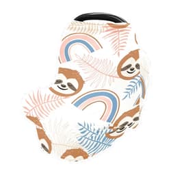 Kigai Baby Car Seat Cover Cute Sloth Breastfeeding Covers Stretchy Breathable Multi-Use Cover Carseat Canopy for Girls and Boys