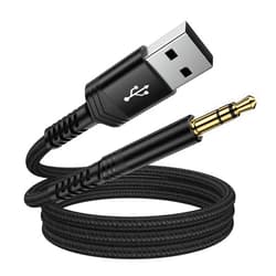 CIQILY USB to 3.5mm Audio Aux Cable, 3FT USB Male to AUX Male Jack Adapter TRS Stereo Braided Audio Cord for Headphones Speaker PC Laptop Windows PS5 PS4 Mac OSX Desktops