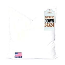 Pillowflex Synthetic Down Pillow Insert - 24x24 Down Alternative Pillow, Large Euro Pillow Square Ultra Soft Throw Pillow, Euro Bed Sham - 1 Decorative Form