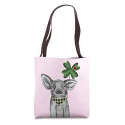 Glücksschwein Kleeblatt Glücksbringer Cute lucky pig clover leaf charm Tote Bag
