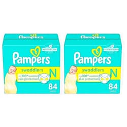 Pampers Swaddlers Newborn Diaper Size 0 84 Count (Pack of 2)