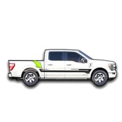 Benini Design Studio Side Door Racing Side Lower Rocker Stripes Graphics Vinyl Decals Sticker Kits Bioth SIdes Compatible With Ford F-150 F150 2014 2016 2017 2018 1019 2020 2021 2022 2023 2024 (Silver)