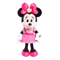 MINNIE Disney Junior Minnie Mouse 8-Inch Small Hearts Minnie Mouse Beanbag Plush, Minnie Mouse In Pink Heart Dress, Stuffed Animal
