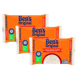 BEN'S ORIGINAL Enriched Long Grain White Rice, Parboiled Rice, 10 lb Bag (Pack of 3)