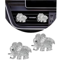 Bylikeho 2PCS Car Air Vent Clips,Car Accessories Car Accessories for Women,Crystal Car Air Fresheners Car Diffuser Vent Clip,Bling Car Interior Decoration Cute Car Decor (Silver)