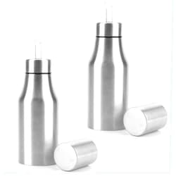Foraineam 2-Pack 17oz (500ML) Olive Oil Dispenser Bottle Stainless Steel Leakproof Olive Oil Container Kitchen Oil Bottles