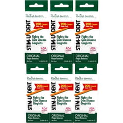 Stim-U-Dent Original, The Un-Plastic Plaque Removers, Mint-Flavored, 200 Count Box (Pack of 6)
