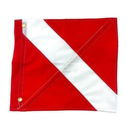 SPEARFISHING WORLD Dive Flag for Scuba Diving Spearfishing Use with Float, Buoy, Pole Diver Down 14 x 16 in Removable Stiffening Pole Support Rod Easy to Use
