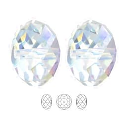 Adabele 50pcs Adabele Austrian 6mm Faceted Loose Rondelle Crystal Beads Clear AB Spacer Compatible with 5040 Swarovski Crystals Preciosa SS1R-602