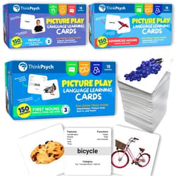 ThinkPsych Picture Play Flash Cards for Toddlers 2-4 Years - 450 Picture Cards Language Builder Bundle - Animals, Body Parts, Emotions, Food, Vegetables - Preschool, ABA, Speech Therapy Materials