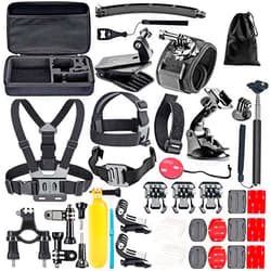 Navitech 50-in-1 Action Camera Accessories Combo KIt with EVA Case Compatible with PINGKO F71 Sports Action Camera
