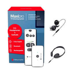Bellman & Symfon Maxi Pro Bluetooth Hearing Amplifier System with Headphones and Earbuds - 3-IN-1 Digital Sound Amplifier TV Listening with TV Streamer - Wireless Cell Phone Amplifier - Rechargeable