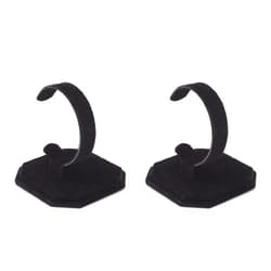 lasenersm 2 Pieces Watch Display Stand Velvet Wrist Watch Display Holder C Type Bracelet Display Rack Bracelet Display Stand Watch Holder Stand Watch Display Rack Jewelry Display Stand, Black