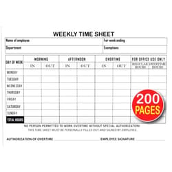ETime Publisher Weekly Time Sheet Log Book: Work Hours Time Record Book For Employees, Workers timesheet Logbook, 202 Single Sided Pages