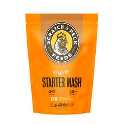 Scratch and Peck Feeds Scratch and Peck Whole Grain Starter Mash for Baby Chicks and Ducklings - 10 lb Bag - Corn and Soy-Free Feed with 20.5% Protein, Certified Organic and Non-GMO