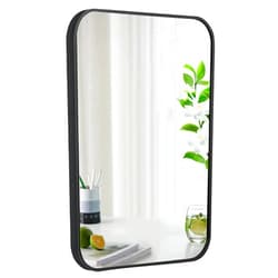 WAVVDIKUL Bathroom Mirror for Wall - Vanity Mirrors - Over Sink 12x16inch Wall-Mounted Small Mirror for Bedroom Living Room, Modern Rectangle Black Framed Hanging Mirrors of Home