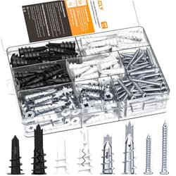 INCLY 200PCS #8 Drywall Anchors Kit Self Drilling, 100 Zinc Metal & Plastic Heavy Duty Dry Wall Anchors and 100 Philips Screws Assortment for Drywall Sheetrock Hanging and Mounting with Case
