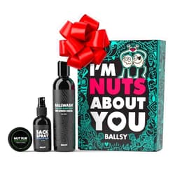 Ballsy Nuts About You Sack Pack, Men's Fresh Kit, Gift for Valentine's Day, Includes Ballwash, Sack Spray and NutRub, Forest & Fields