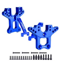 HobbyPark Aluminum Shock Tower (Front & Rear) & Shock Tower Brace for Traxxas 1/18 LaTrax Teton Desert Prerunner, Replace Parts 7637(4-Pack) (Navy Blue)