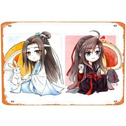 CULtp Lan Wangji, Wei Ying, Wei Wuxian, Lan Zhan Retro Metal Sign for Garden Club Outdoor Indoor Home Wall Decorative 8x12 inch