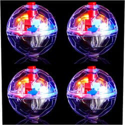 Frienda 4 Pieces Ghost Hunting Cat Ball Motion Light up Cat Balls LED Motion Activated Pet Ball Motion Light up Interactive Toys Pet Glowing Mini Running Exercise Ball Toys(Transparent)