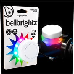 Brightz BellBrightz LED Light Up Bike Bell for Kids & Adults - Twinkling Rainbow LED Halo Light - Easy Push Thumb Switch for Bell Sound Unique Bicycle Accessory for All Ages