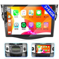 Hikity 2+64GB for Toyota RAV4 2007-2011 Android 13 Car Stereo, 9 Inch Touchscreen Car Radio with Apple Carplay Android Auto HiFi GPS Bluetooth Backup Camera Audio/Video Output