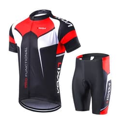 LIXADA Men's Cycling Jersey Short Sleeve with Padded Shorts Quick-Dry Summer Short Bike Clothing Bicycle Shirts Pants Set