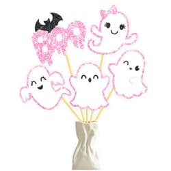 Umoni Glitter Pink Ghost Centerpiece Sticks 12Pcs Halloween Ghost Party Decorations Ghost Table Topper Halloween Boo Table Centerpiece Decorations for Gender Reveal Party Supplies