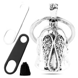 Trasylph Motorcycle Bells for Bikers Guardians Angel Gremlin Bells, Good Luck Bells & Keyring Drive Safe Pendant