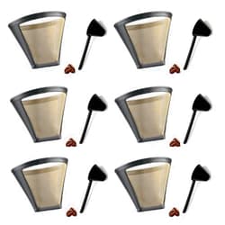 JADA Lifestyles Replacement Permanent Coffee filter GTF-4 Gold Tone Filter for DCC-450 Coffee Maker with Large Coffee Scoop