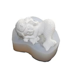 TUGMWONH Fondant Mold 1 Piece Mermaid Silicone Mold Sleeping Mermaid Tail Princess Handmade Soap Mold