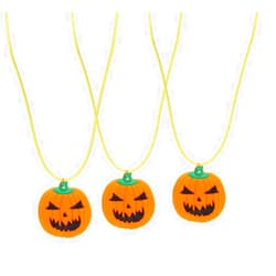 EBTOYS 3pcs Halloween Pumpkin Necklace Jack O Lantern Necklace LED Lightup Halloween Party Favors