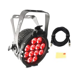 CHAUVET DJ SlimPAR Pro H USB LED Par Light Bundle with Gearlux DMX Cable and Austin Bazaar Polishing Cloth