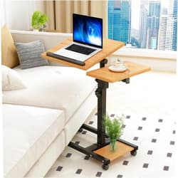 TigerDad Mobile Adjustable Height Laptop Stand PC Computer Portable Notebook Swivel Laptop Desk Rolling Table Desk Cart Tiltable with Wheels Casters& Mouse Pad Table