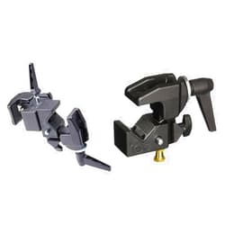 Manfrotto 038 Double Super Clamp and Manfrotto 035RL Super Clamp with 2908 Standard Stud - Replaces 2900 - Black