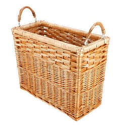 YAHUAN Natural Wicker Storage Basket with Built-in Handles Stair Basket Magazine Basket Large Wicker Baskets for storage Home Organizing Laundry (Wicker)