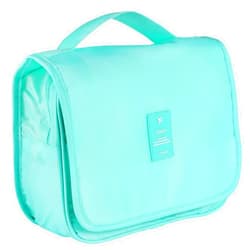 Pengxiaomei Toiletry Bag, Waterproof Hanging Cosmetic Bag Portable Travel Makeup Pouch Multi-function Handle Travel Bathroom Bag Stocking Stuffers for Women and Girls Christmas Gifts(Light Blue)