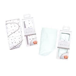 Miracle Blanket Swaddle Wrap Bundle - Boy, Girl, or Neutral Receiving Baby Blanket - Soft, Wearable Sleep Sack Essential for Newborns and Infants (Gray Stars & Mint)